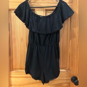 Charlotte Russe Black Ruffled Romper